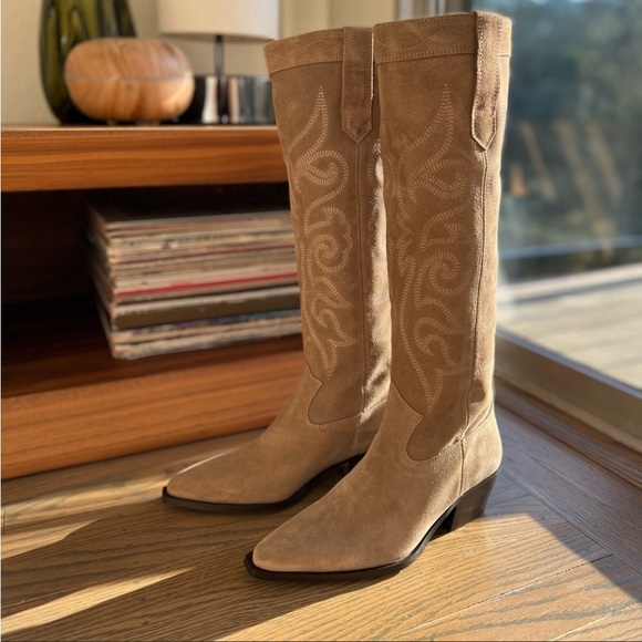 Zara Cowboy Boot - Tall Split Leather Suede - Picture 2 of 15